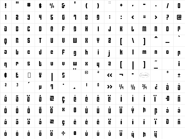 Philadelphia Light Light  glyph index
