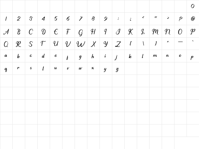 Grillinea Personal Use Only Regular  glyph index