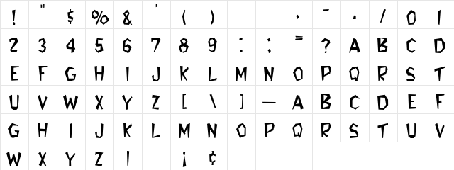 Edgy Normal  glyph index
