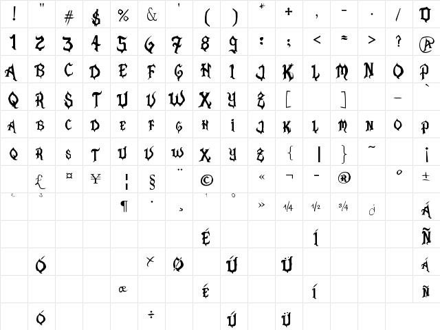 Pasi?n Regular  glyph index