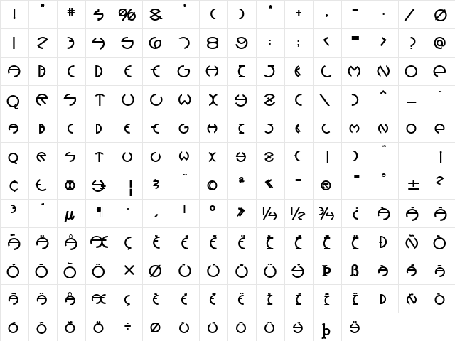 Devil Heavy Normal  glyph index