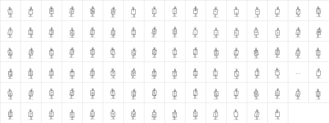LD Polariced Regular  glyph index