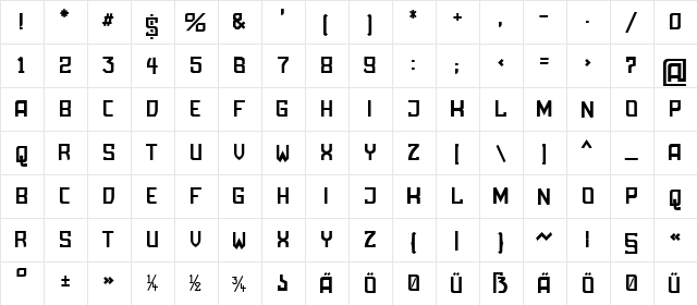 Amboss Condensed Heavy  glyph index