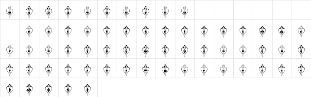 101! Thru My Heart Regular  glyph index