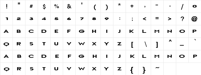 King of Bongo Regular  glyph index