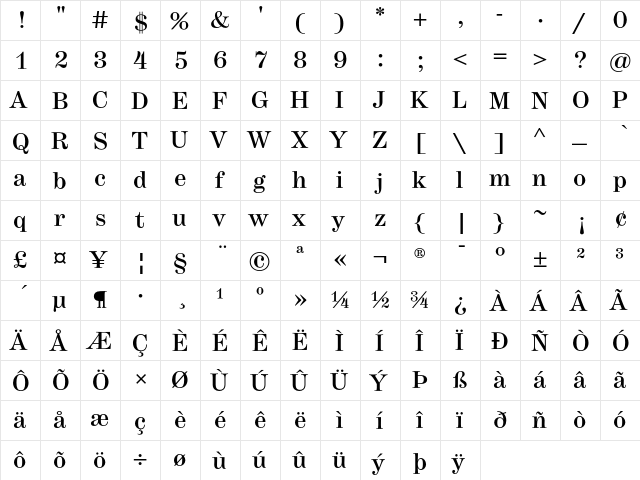 Hercules Medium Medium  glyph index