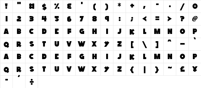 Kings Feast Regular  glyph index