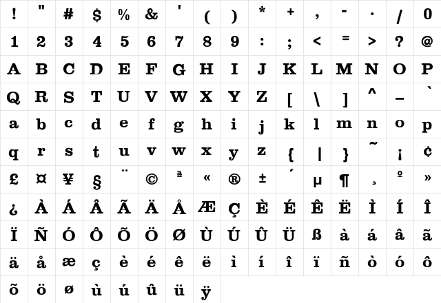 Chessview Regular  glyph index
