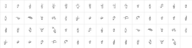 Gallaudet Medium  glyph index