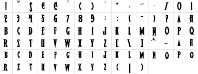 Wolf's Bane Bold Pro Bold Pro  glyph index