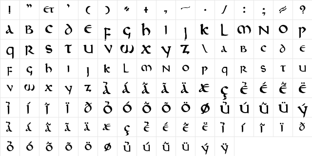 de re publica Regular  glyph index