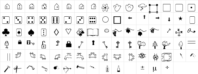AlbumZwei Regular  glyph index