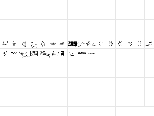 2Peas Easter Regular  glyph index