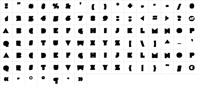 NewYear2013 Regular  glyph index