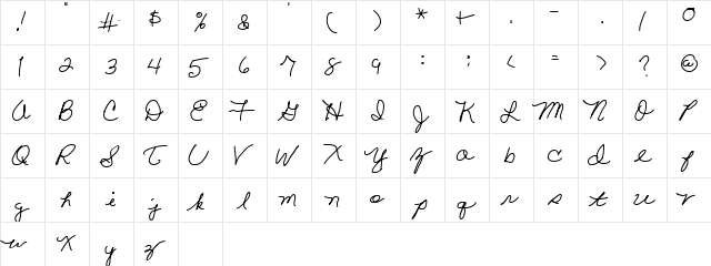Artilleria Regular  glyph index