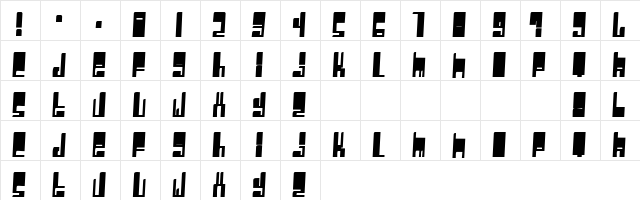 Cyberwhiz Regular  glyph index
