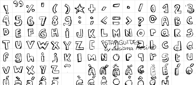 STARGUIDES Regular  glyph index