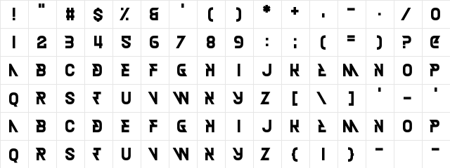 Friend Head Regular  glyph index