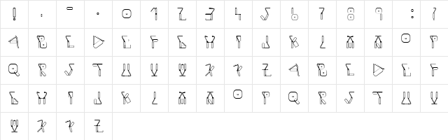 Roller Outline  glyph index