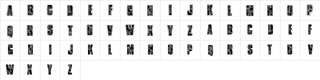 VTKS Bandana Regular  glyph index