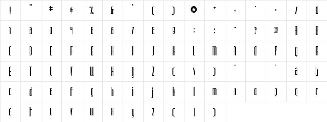 Urkelian Television Dynasty Regular  glyph index