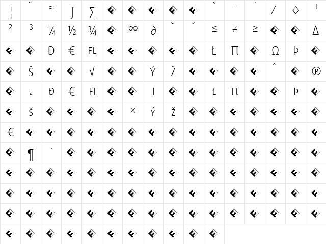 Dax-LightCapsExp Regular  glyph index