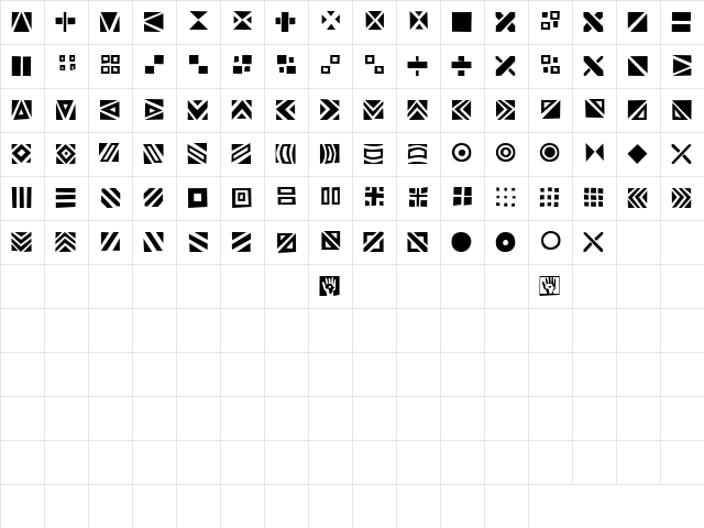 Bfribat Regular  glyph index