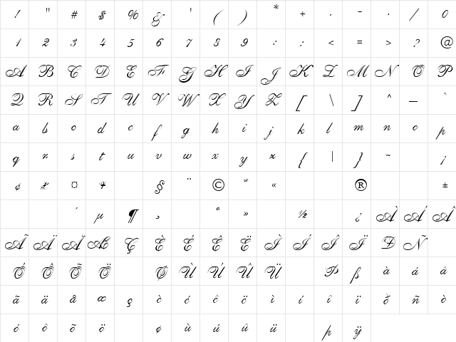 Single Again 2 Regular  glyph index