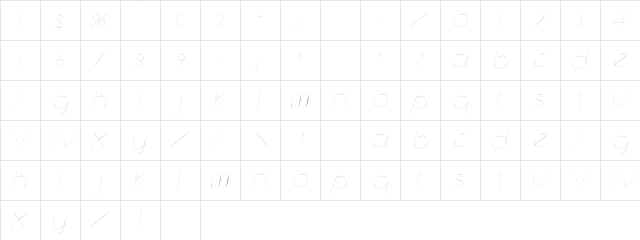 ZoobeSSK Italic  glyph index