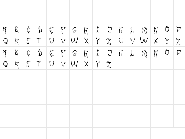 PAINT-IT-GLOOM (ENG) Regular  glyph index