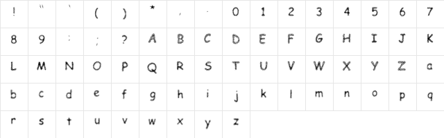 SANDPAPER Regular  glyph index
