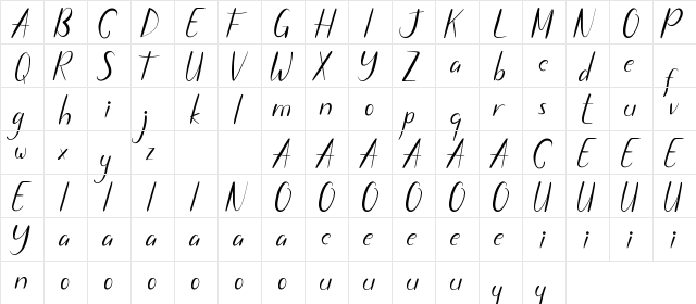 Great March Demo Regular  glyph index