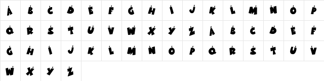 KR Birthday Letters Regular  glyph index