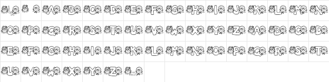 JLR Rags 2 Regular  glyph index