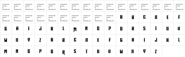 Midnite Hour Regular  glyph index