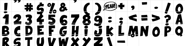 Comix Loud Regular  glyph index