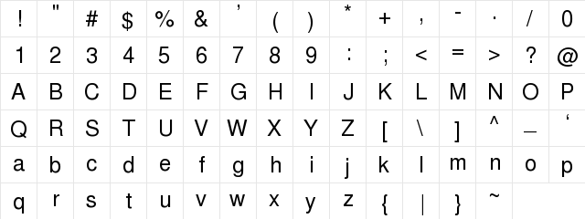 MalOtf Book  glyph index