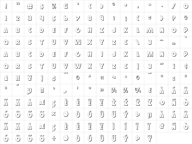 Governor Shadow Shadow  glyph index