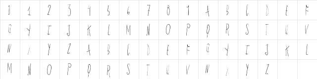 YardenTawns Regular  glyph index