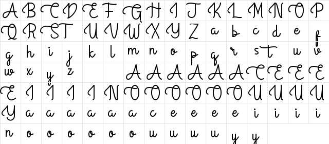Granadile Demo Regular  glyph index