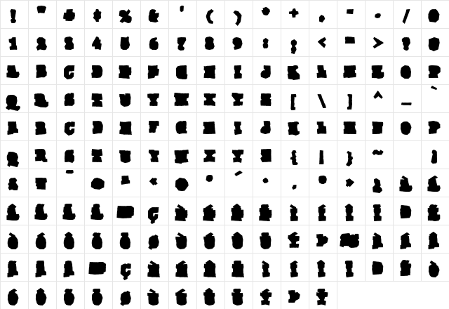 Gomoku Rg Bold  glyph index