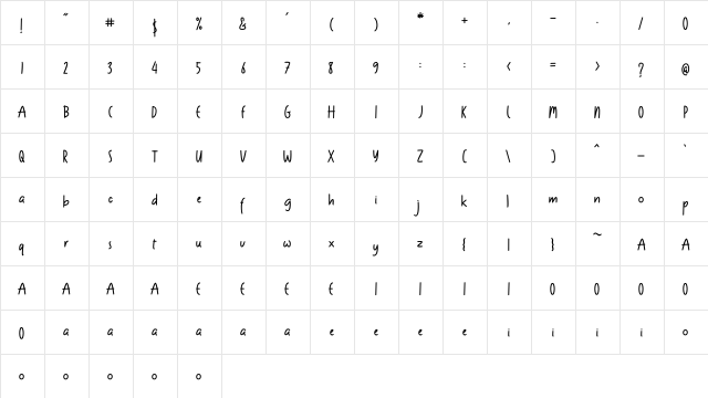 kidson Regular  glyph index