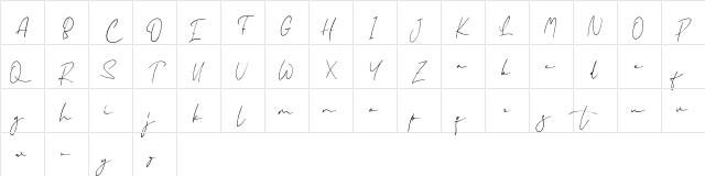 Baliosa FREE Regular  glyph index