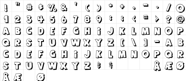 Agent Red Regular  glyph index