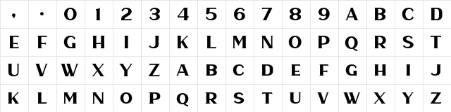 Haarlem Serif DEMO Regular  glyph index