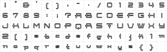 Cootopen Regular  glyph index