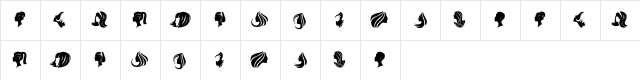 Haircut Regular  glyph index
