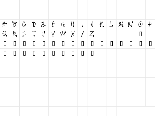 Protonic Feelers Regular  glyph index