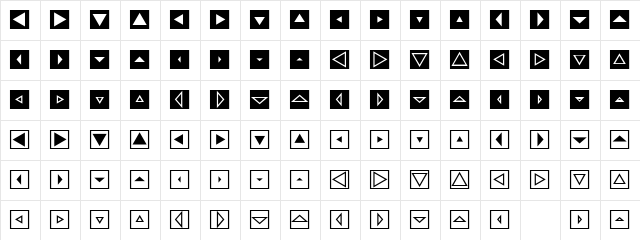 Mini Pics Directional ST  glyph index