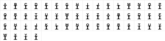 KR Look Closely Regular  glyph index